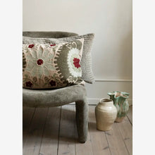 Load image into Gallery viewer, Embroidered velvet cushion cover 40x60, Grey/Sage/Green
