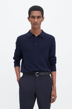 Load image into Gallery viewer, Knitted Polo Shirt Navy