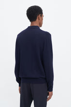 Load image into Gallery viewer, Knitted Polo Shirt Navy