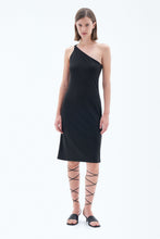 Load image into Gallery viewer, One Shoulder Jersey Dress Black