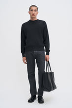 Load image into Gallery viewer, Cotton Merino Mock Neck Sweater Anthracite Melange