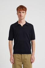 Load image into Gallery viewer, Leif Cotton Linen Polo Dark navy