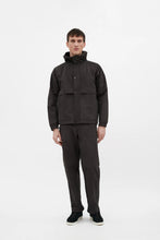 Load image into Gallery viewer, Herluf Wave Dye Nylon Windbreaker Black