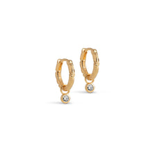 Load image into Gallery viewer, Belle CZ Hoops, White CZ