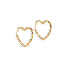 Load image into Gallery viewer, Organic Heart Medium Hoops