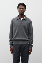 Load image into Gallery viewer, Anholt Lambswool Polo, Grey Melange