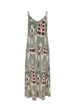 Load image into Gallery viewer, ANNABETH Ikat V-Dress, Forest pink sand