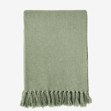 Load image into Gallery viewer, Recycled cotton throw Dusty green