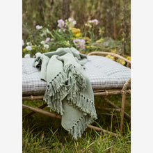 Load image into Gallery viewer, Recycled cotton throw Dusty green