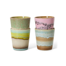 Load image into Gallery viewer, 70s ceramics coffee mugs (set of 4), pop art