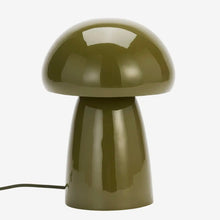 Load image into Gallery viewer, Handcrafted enamel table lamp, Olive Green