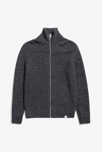 Load image into Gallery viewer, Hagen Wool Cotton Rib Full Zip Jacket Dark grey mel.