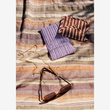 Laden Sie das Bild in den Galerie-Viewer, Striped hammam towel, Burnt orange multi coloured