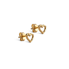 Load image into Gallery viewer, Organic Heart Studs, Gold