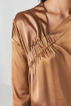 Load image into Gallery viewer, Adeena Stretch sheen top Hazelnut
