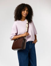 Load image into Gallery viewer, Jackie Midi Webbing Strap Chocolate Classic Leather