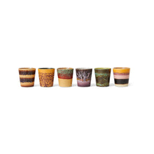 Load image into Gallery viewer, 70s ceramics coffee mugs valley (set of 6)