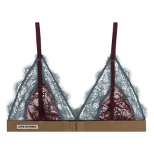 Load image into Gallery viewer, LOVE LACE Delicate triangle bralette, Burgundy