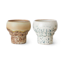 Load image into Gallery viewer, 70s ceramics lungo mugs (set of 2), coral