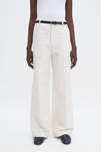Load image into Gallery viewer, Relaxed Straight Cotton Linen Trousers Cream