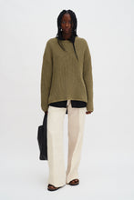Load image into Gallery viewer, Ribbed Cotton Linen Sweater, Light Olive