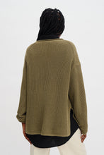 Load image into Gallery viewer, Ribbed Cotton Linen Sweater, Light Olive
