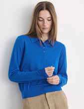 Laden Sie das Bild in den Galerie-Viewer, Fine Merino Rosa Polo Knit, Lapis Blue