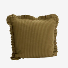 Load image into Gallery viewer, Ruffle cushion cover 50x50cm, Tapenade
