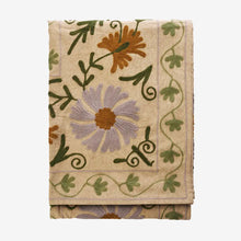 Load image into Gallery viewer, Suzani embroidered cotton throw 130x180