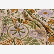 Load image into Gallery viewer, Suzani embroidered cotton throw 130x180