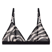 Laden Sie das Bild in den Galerie-Viewer, UMA Bequemes Triangel-Bralette, klassisches Zebra