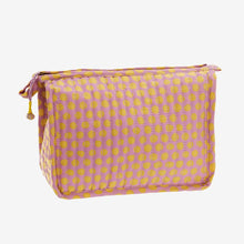 Load image into Gallery viewer, Quilted cotton washbag, Pink/yellow