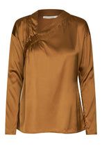 Load image into Gallery viewer, Adeena Stretch sheen top Hazelnut