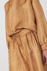 Alvi Trellis jacquard blouse Hazelnut