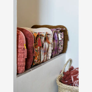 Quilted wash bag 30x8x20cm, Tobacco