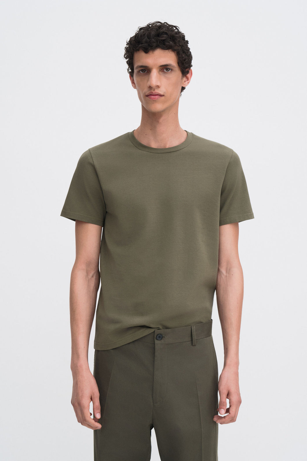 Stretch Cotton Tee Dark olive