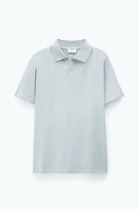 Stretch Cotton Polo T-Shirt Green Grey