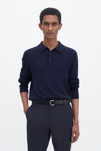 Knitted Polo Shirt Navy