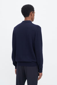 Knitted Polo Shirt Navy