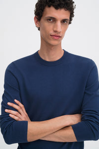 Cotton Merino Sweater Dusk Blue