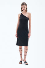 Load image into Gallery viewer, One Shoulder Jersey Dress Black
