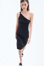 Load image into Gallery viewer, One Shoulder Jersey Dress Black
