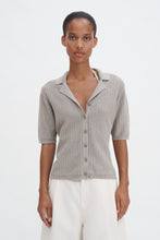 Load image into Gallery viewer, Shortsleeve Collar Cardigan Moss Grey
