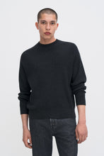 Load image into Gallery viewer, Cotton Merino Mock Neck Sweater Anthracite Melange
