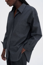 Load image into Gallery viewer, Sammy Pinstripe Shirt Charcoal
