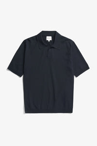 Leif Cotton Linen Polo Dark navy
