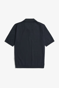Leif Cotton Linen Polo Dark navy
