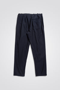 Ezra Relaxed Organic Stretch Twill Trouser, Dark Navy