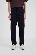 Load image into Gallery viewer, Ezra Relaxed Organic Stretch Twill Trouser, Dark Navy
