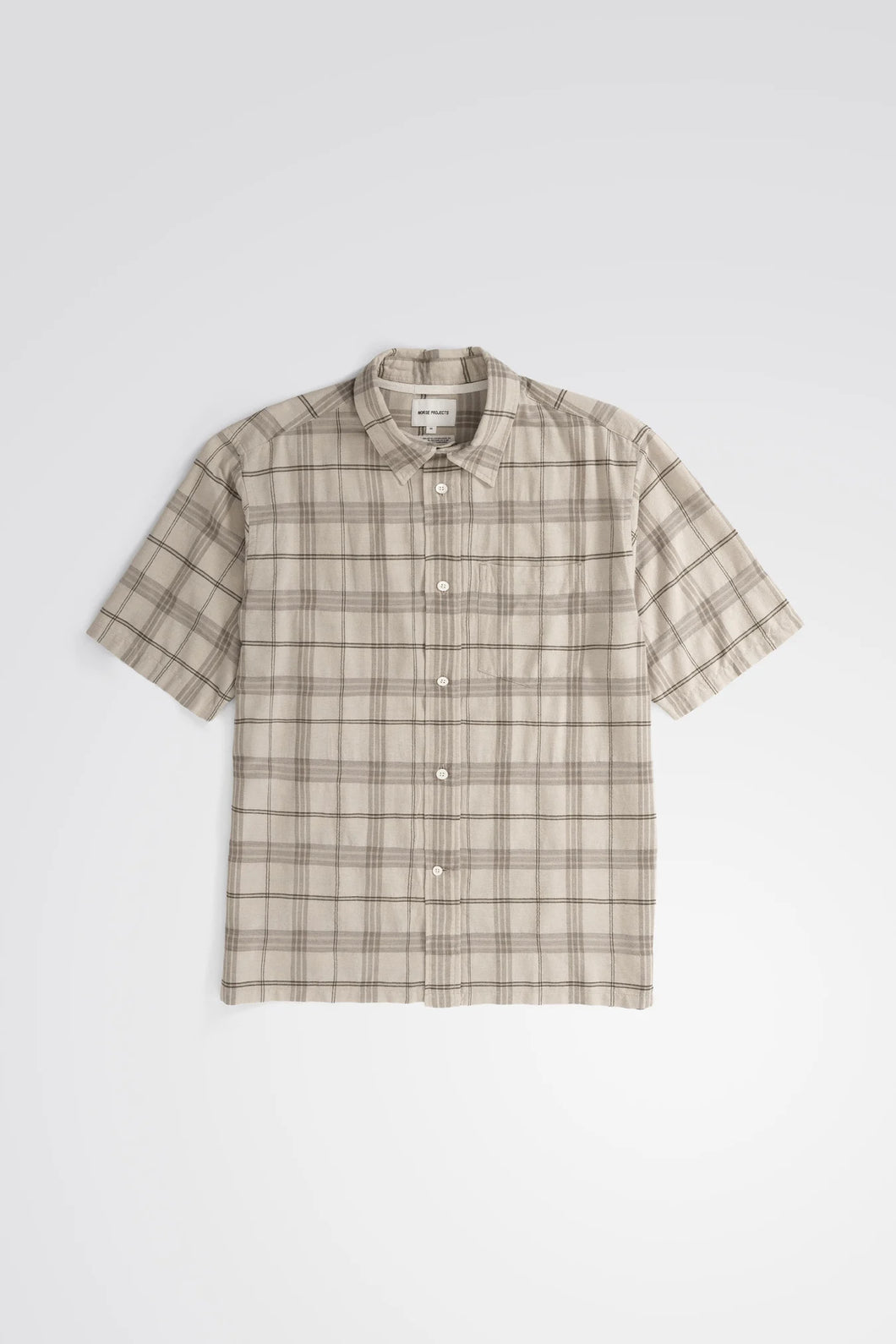 Ivan Relaxed Check SS Shirt Oatmeal